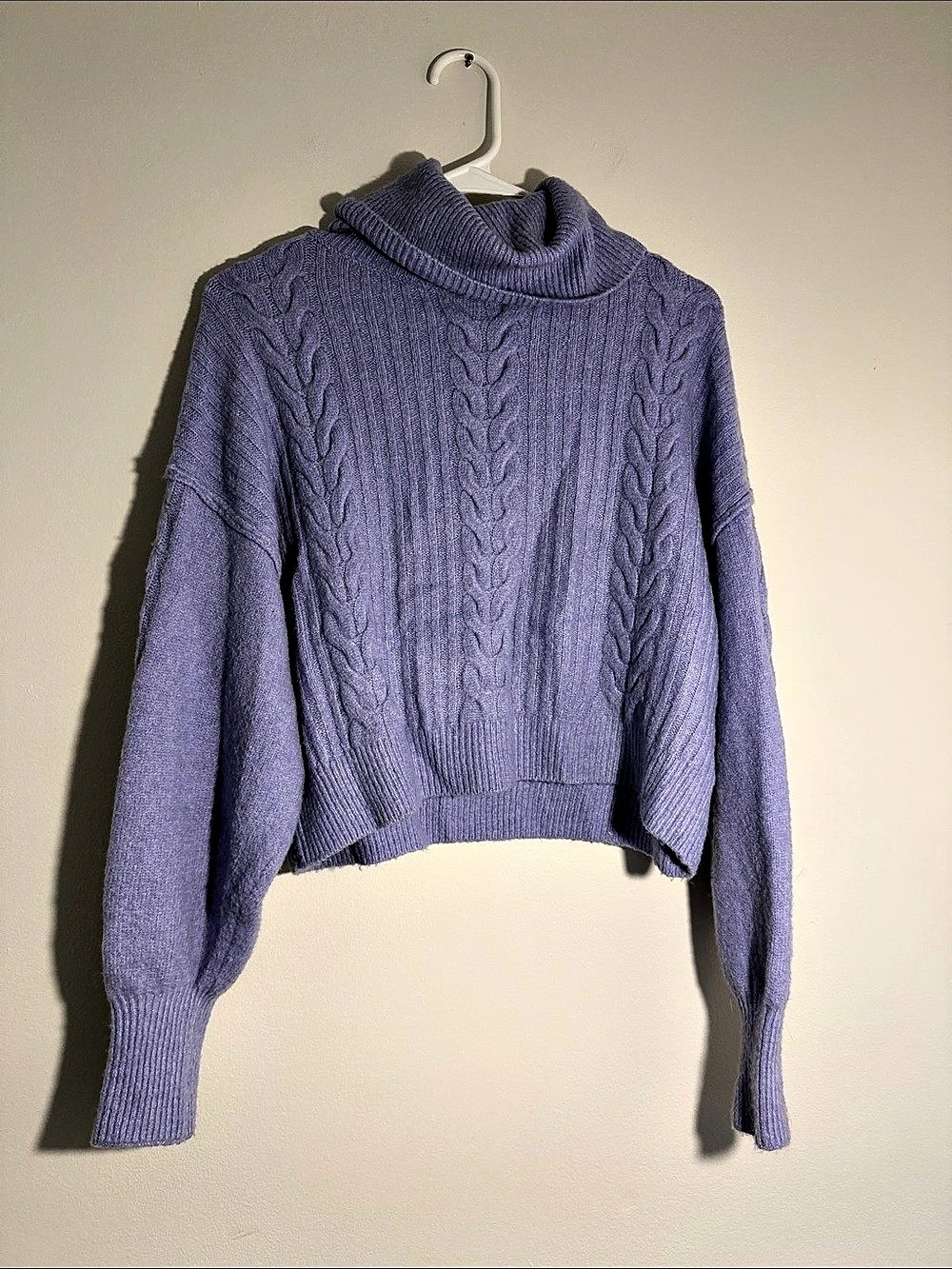 Wild Fable Cable Knit Cowl Neck Sweater in Purple